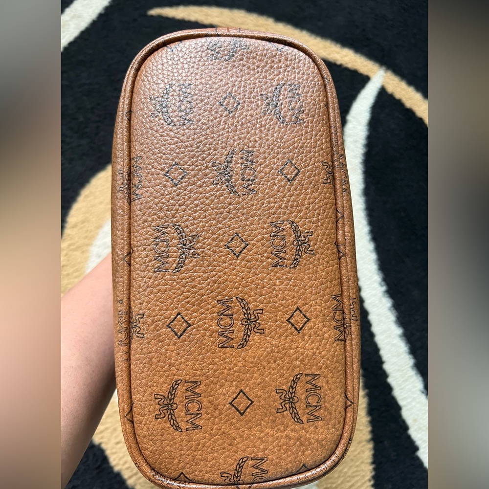 MCM Brown and Black Tote Bag with Bone Charm - Picture 6 of 13